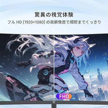 ［KEY TO COMBAT ］24インチ 湾曲ゲーミングモニター フルHD KEY TO COMBAT 24インチ PCモニター フルHD 1080P Amazon.co.jp